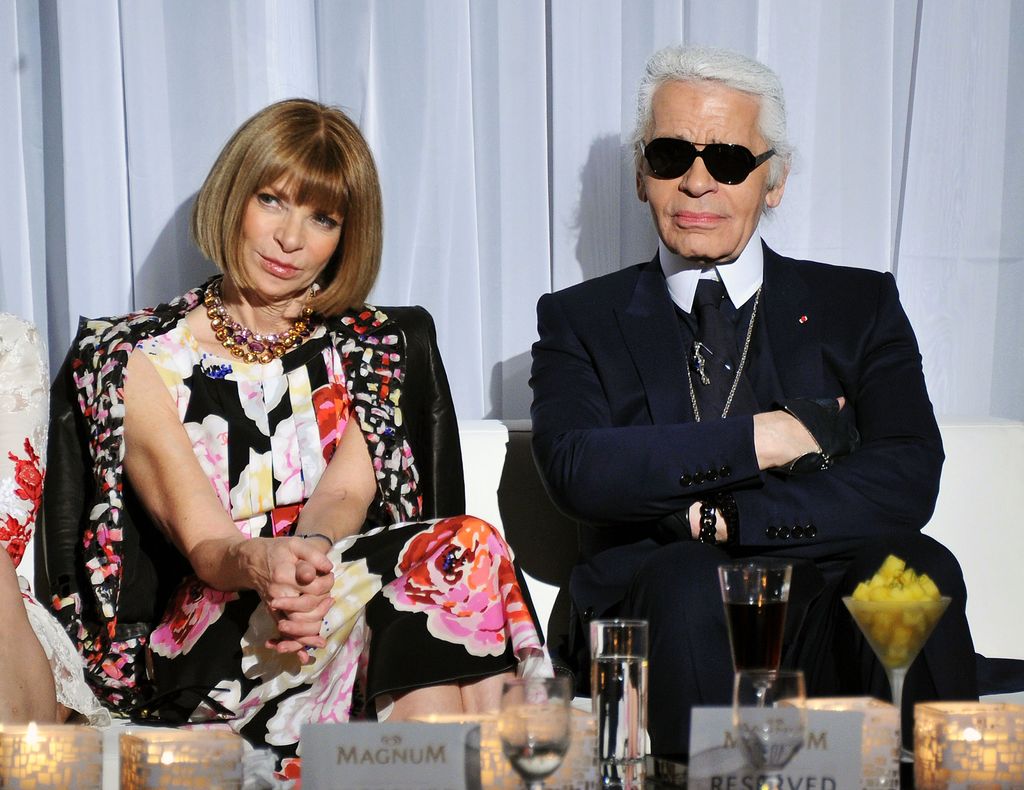 Anna Wintour and Karl Lagerfeld at the premiere of the Magnum Ice Cream Film Series in 2011 directed by Lagerfeld