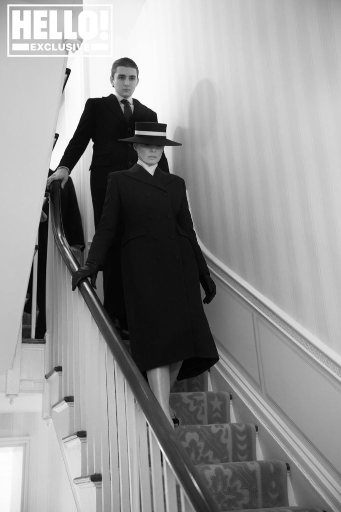 Melania and her teenage son Barron, as they proceed to the swearing-in ceremony