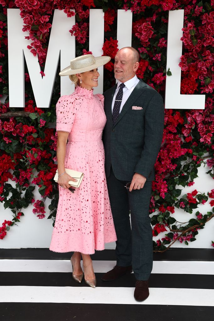 Magic Millions ambassador Zara Tindall and Mike Tindal arrival pose during the Magic Millions Raceday
