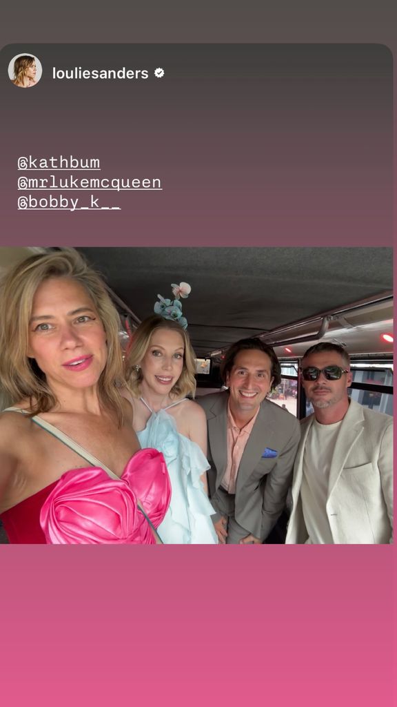 wedding guests in london bus