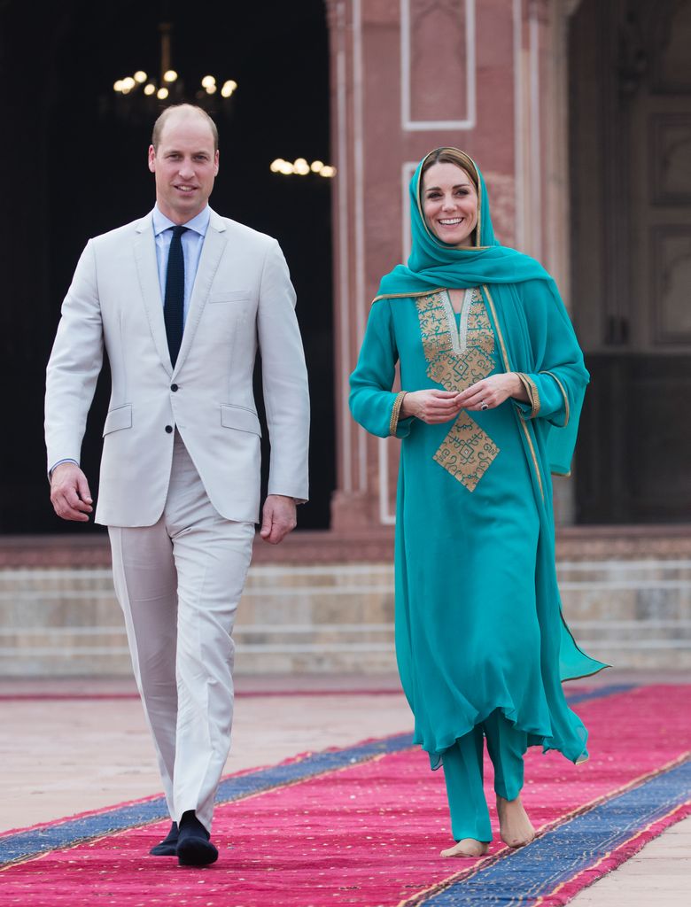 Kate in sari with william in suit