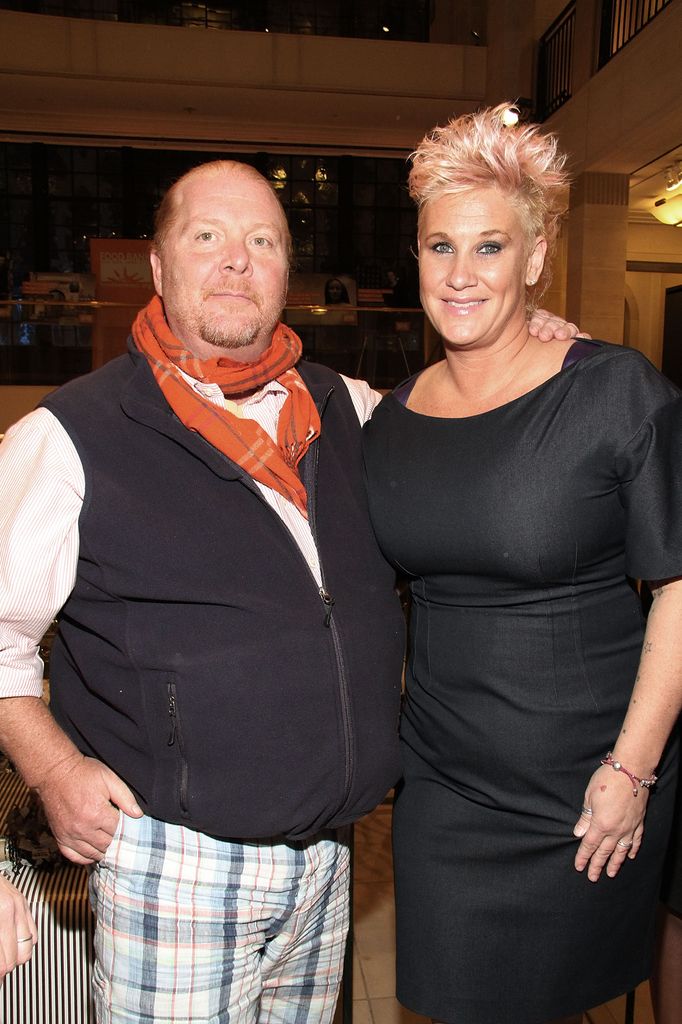 Mario Batali and Anne Burrell attend the Food Bank Ad Campaign & Photo Exhibit Unveiling Hosted By Henri Bendel on September 24, 2013 