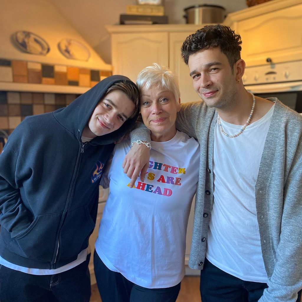 Denise Welch with her sons Matty and Louis Healy