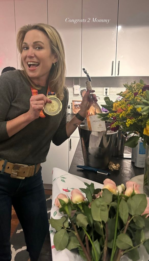 Photo posted by Amy Robach's daughter Ava on her Instagram Stories November 5th 2023 after her mom successfully ran the NYC Marathon