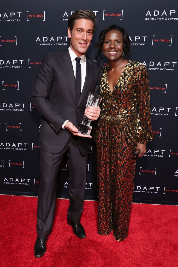2019 ADAPT Leadership Award honoree David Muir and Deborah Roberts pose during the 2019 2nd Annual ADAPT Leadership Awards at Cipriani 42nd Street on March 14, 2019 in New York City.