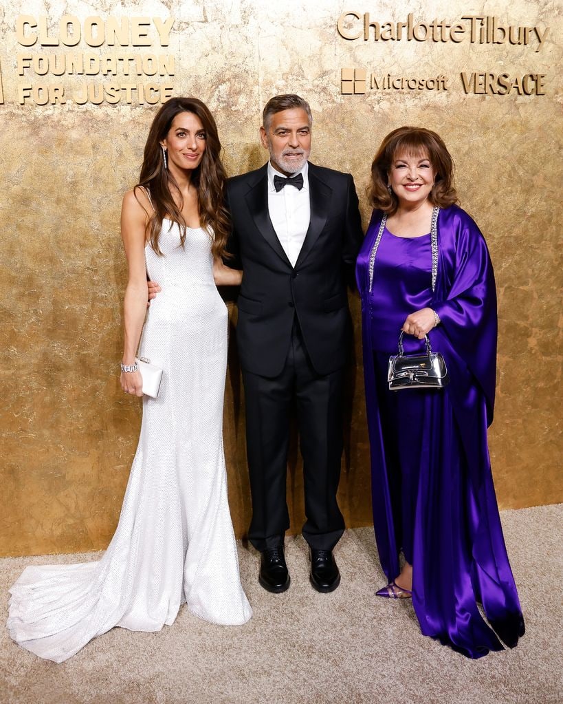 Amal and George Clooney with Amal's mother, Baria Alamuddin 