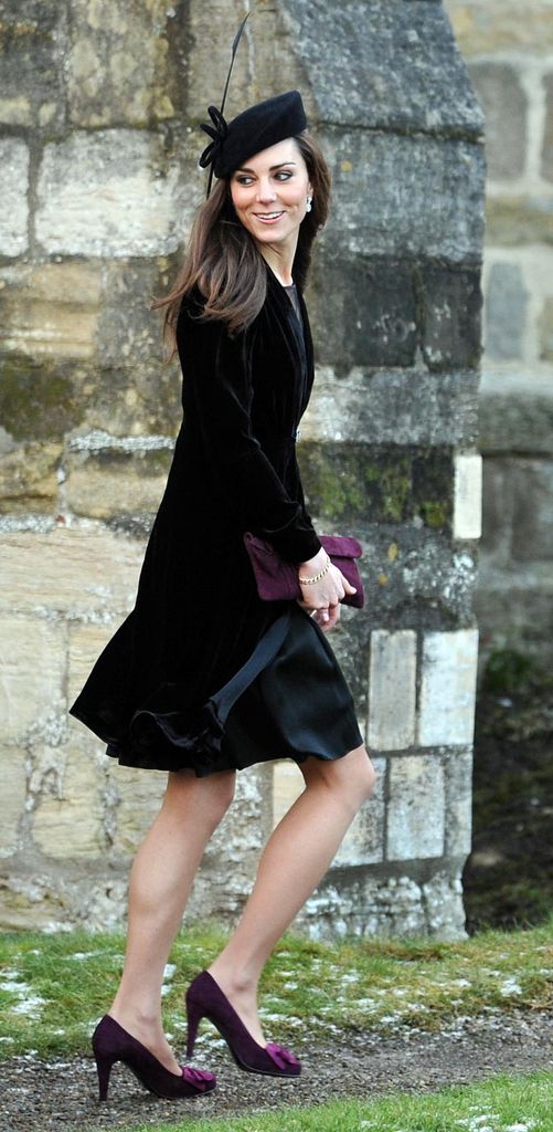 Kate Middleton attends wedding of friends Harry Aubrey-Fletcher & Sarah Louise Stourton in Boroughbridge, North Yorks, 8th January 2011.