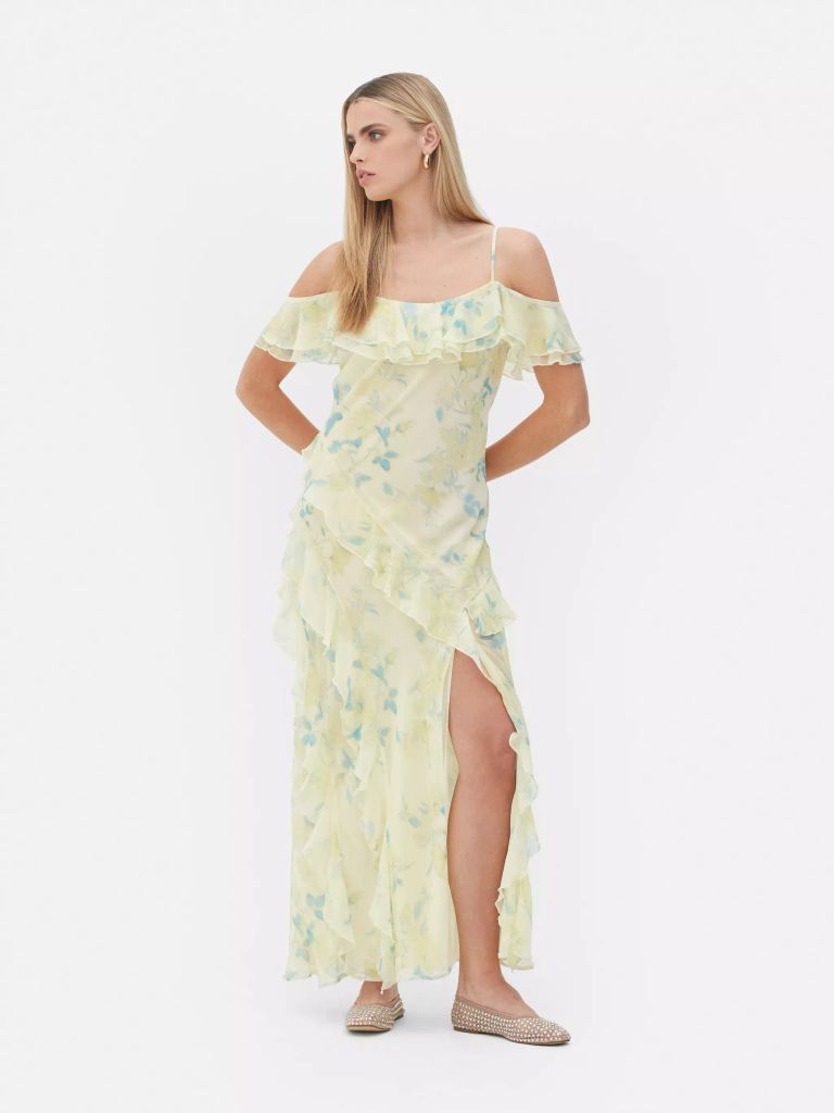 PRIMARK floral ruffle maxi dress
