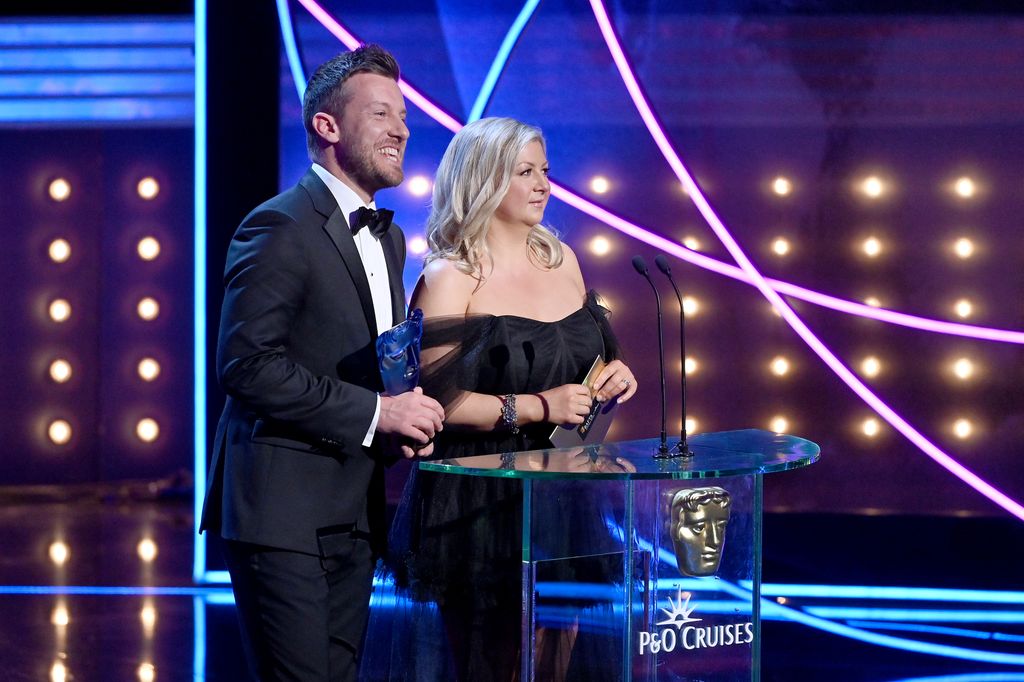 Chris Ramsey and Rosie Ramsey onstage