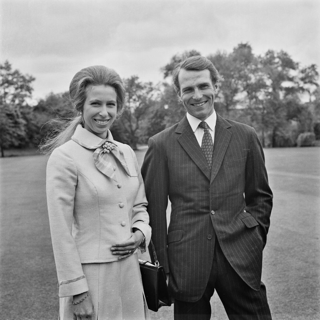 Princess Anne and Captain Mark Phillips on their engagement