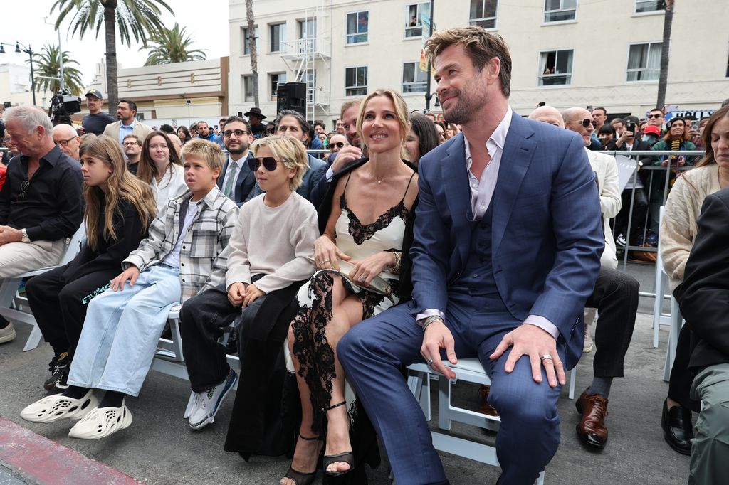 Chris Hemsworth with Elsa Pataky and their three children