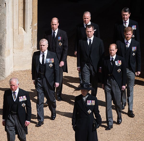 prince andrew walks prince philip funeral procession