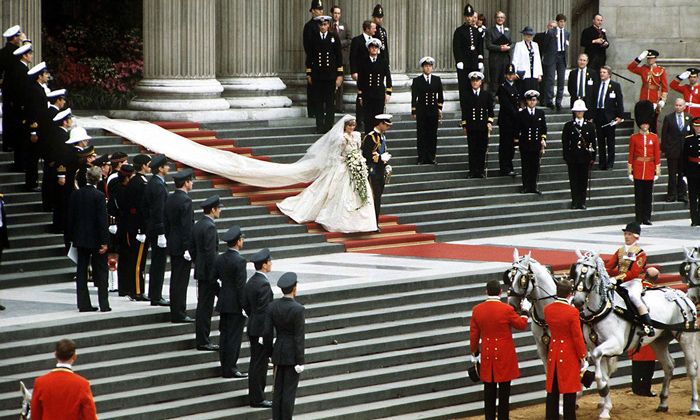 Charles and Diana emerging from St Pauls