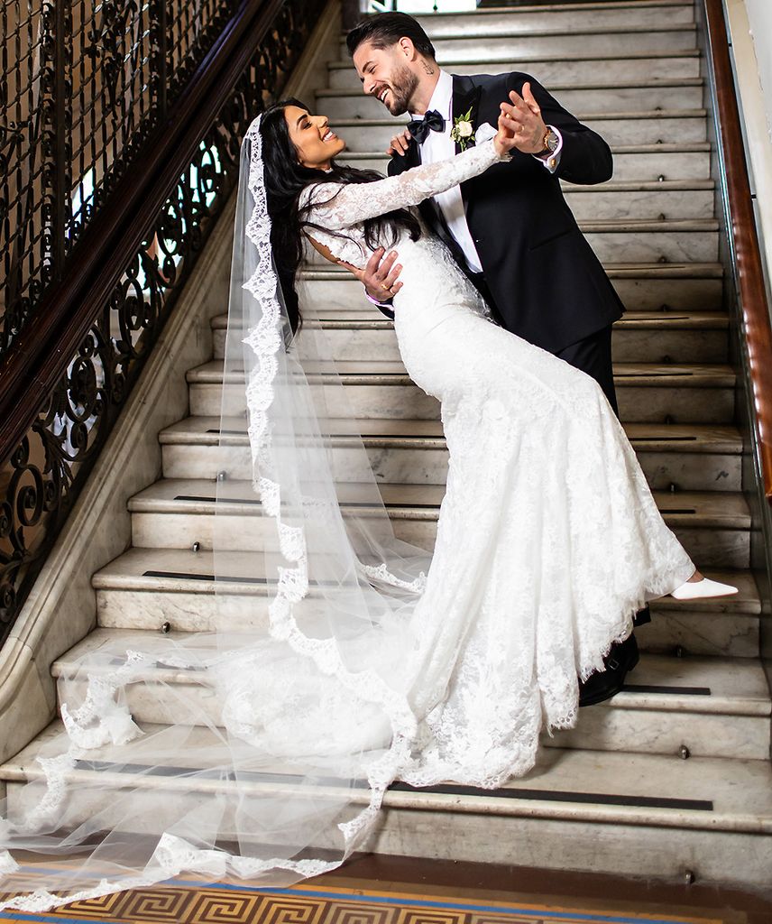 Paul romantically dipping Carina after they married in MAFS Australia