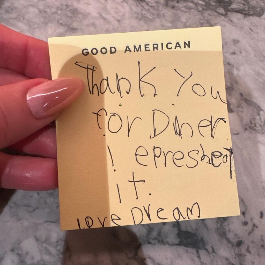 Khloe shared Dream's handwritten 'thank you' note