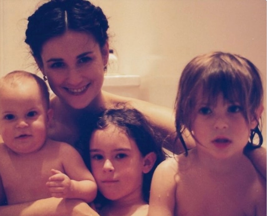 Mother's Day 2025 photo shared by Scout Willis with her mom Demi Moore and sisters Rumer and Tallulah