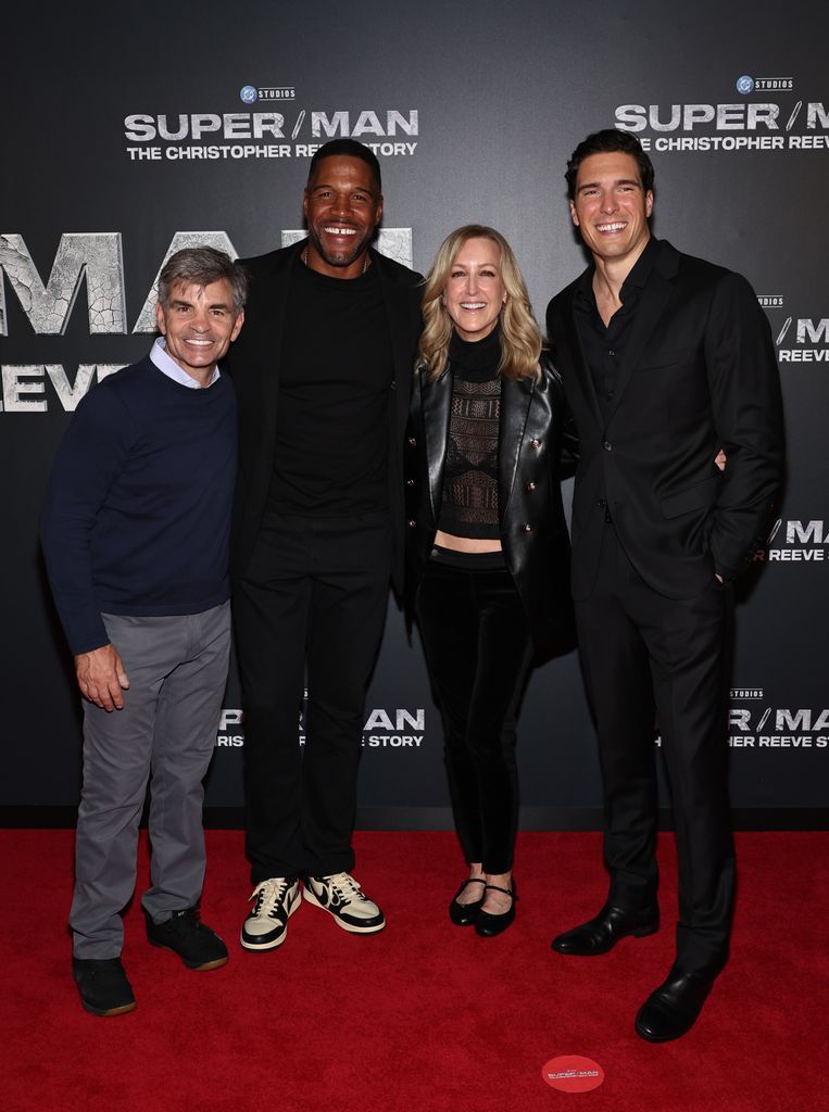 George Stephanopoulos, Michael Strahan, Lara Spencer and Will Reeve  super/man the christopher reeve story premiere