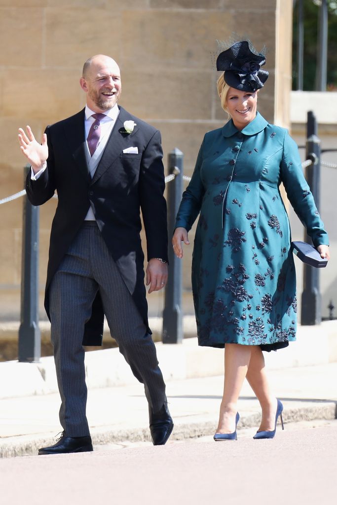 Mike and Zara Tindall attend the wedding of Prince Harry to Ms Meghan Markle at St George's Chapel, Windsor Castle on May 19, 2018 in Windsor