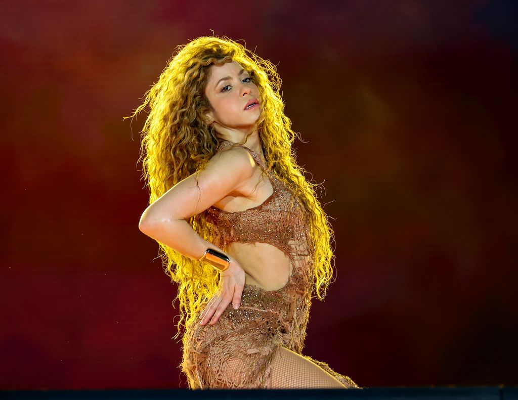 Shakira performs onstage during Shakira: Las Mujeres Ya No Lloran World Tour Kick Off - Rio de Janeiro at Estadio OlÃ­mpico Nilton Santos on February 11, 2025 in Rio de Janeiro, Brazil