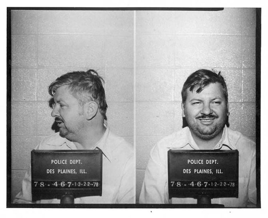 A police booking photo of serial killer John Wayne Gacy at the Des Plaines Police Department in December 1978.