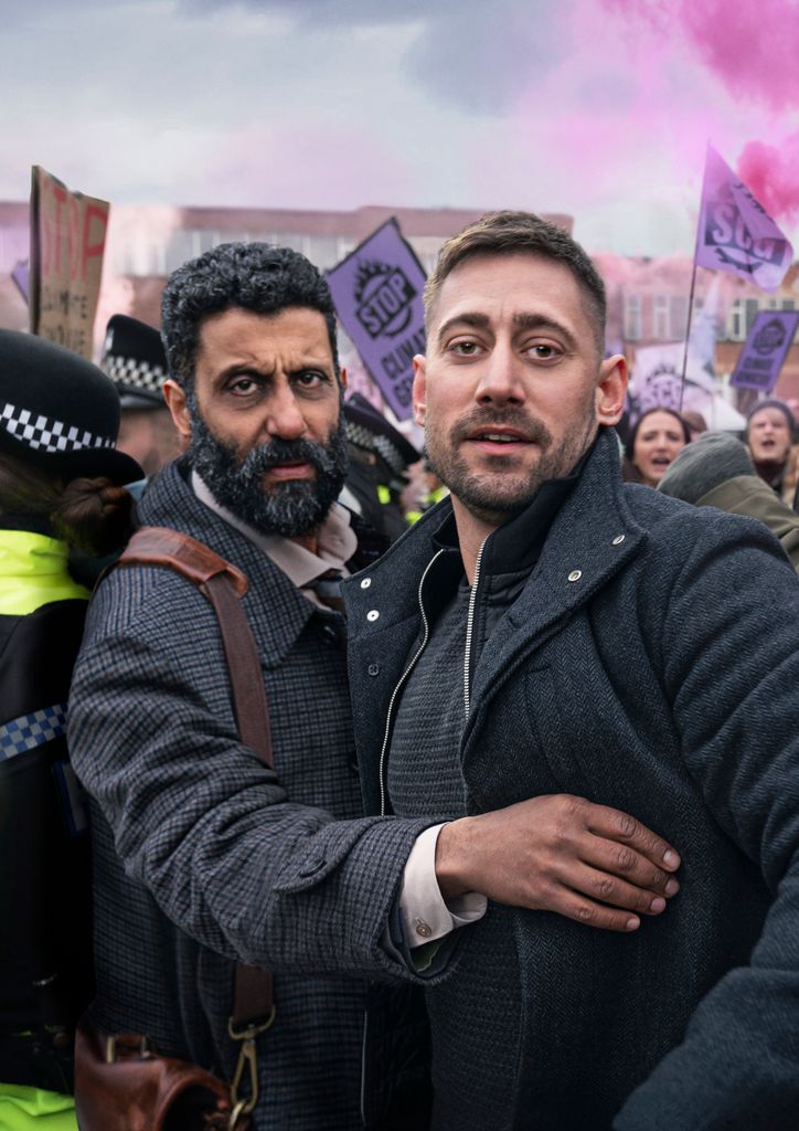 Michael Socha with Adeel Akhtar in the show trial