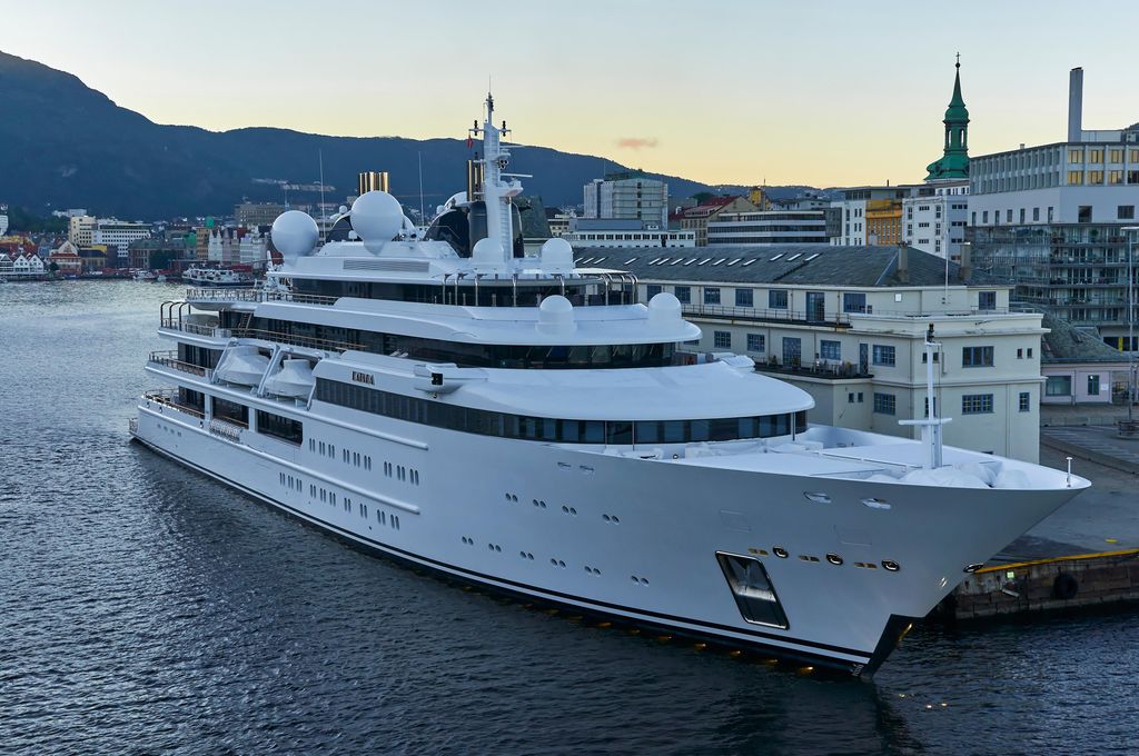 The Katara superyacht berthed in Bergen