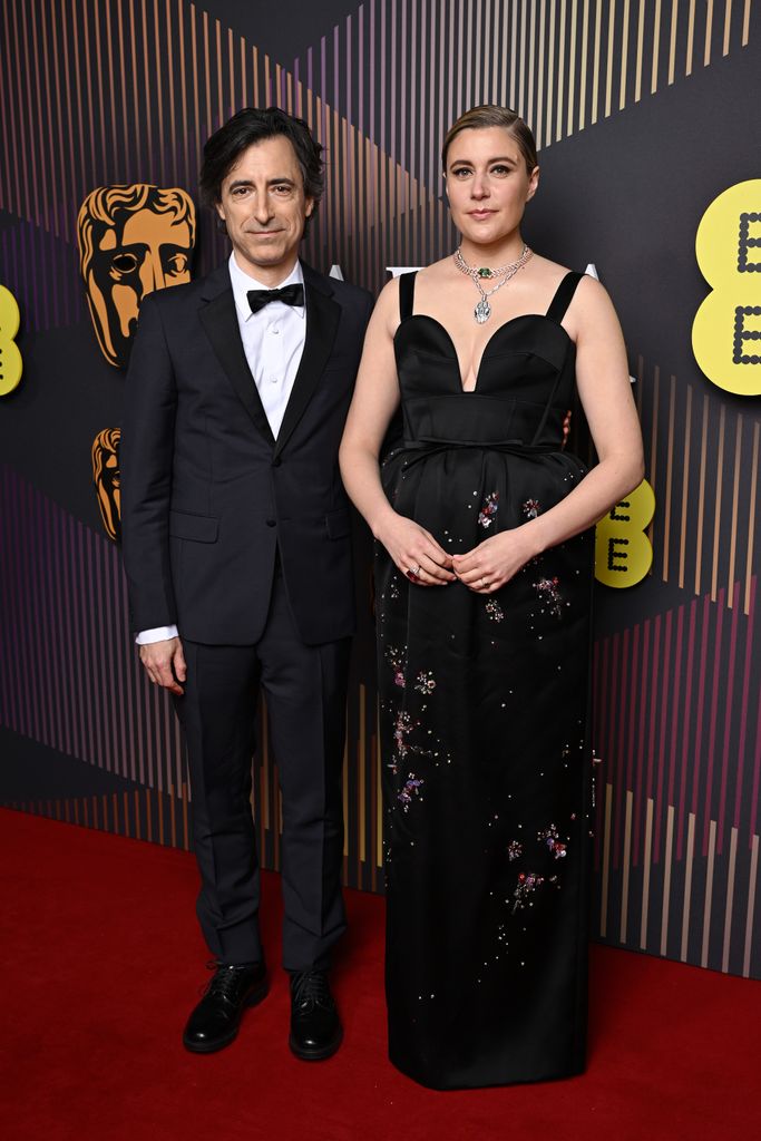 Noah Baumbach and Greta Gerwig attend the EE BAFTA Film Awards 2024 at The Royal Festival Hall on February 18, 2024 in London, England
