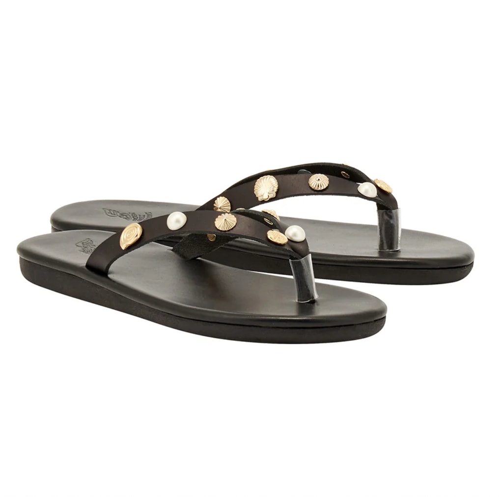 A pair of black Ancient Greek Sandals