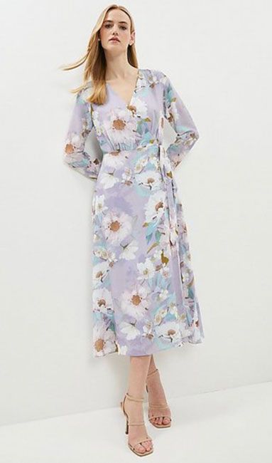 coast silver grey floral dress