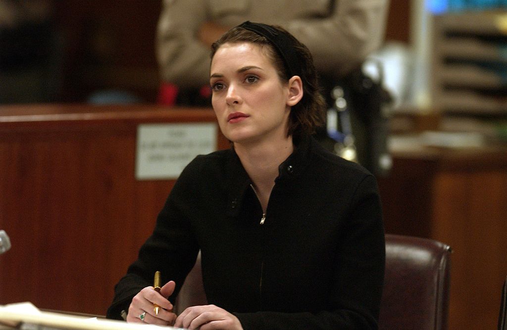 Winona Ryder listens to arguments during the sentencing phase of her shoplifting trial.