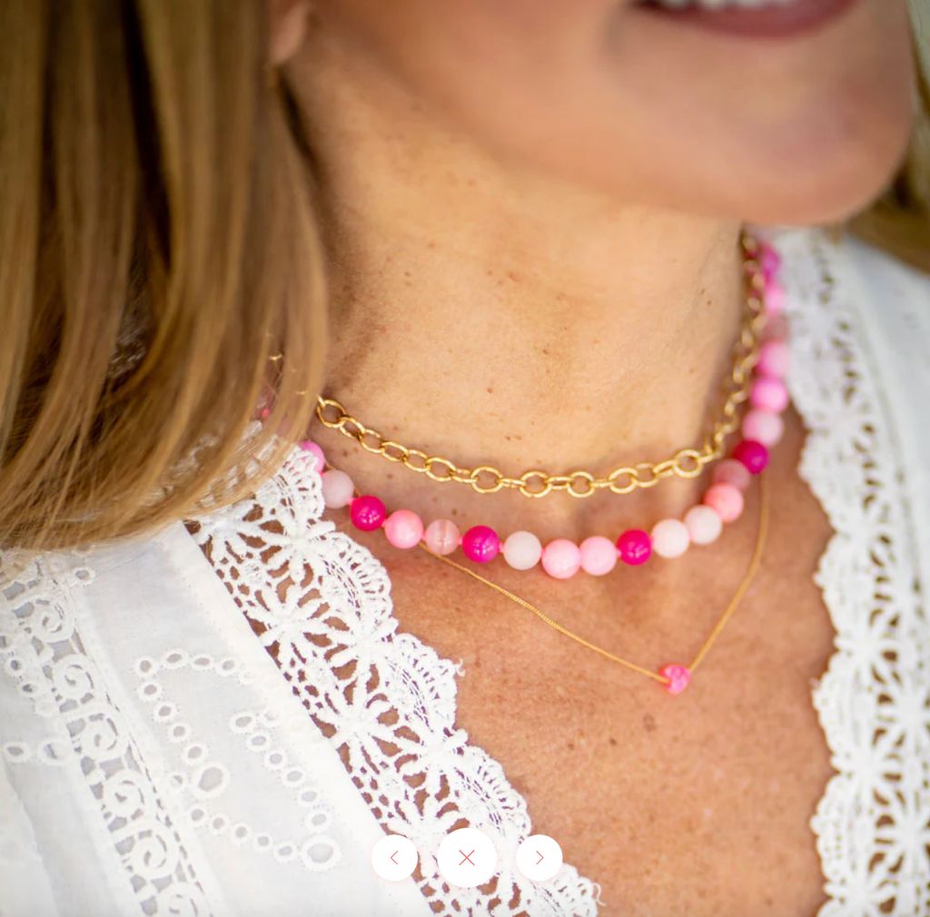 Lady of the Manor x Laura Gravestock Pink Beaded Necklace