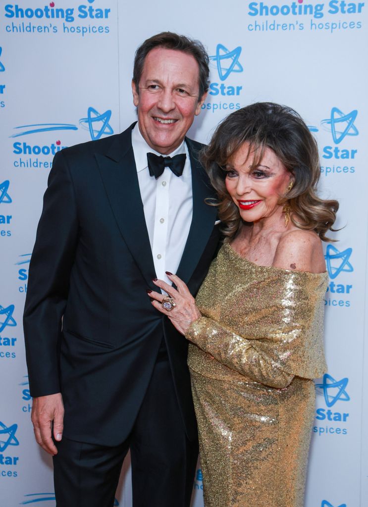 Percy Gibson and Dame Joan Collins at the Shooting Star Ball 