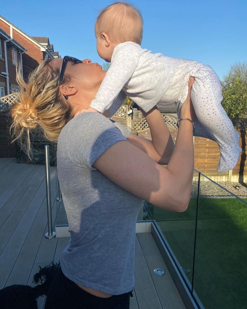 Gemma Atkinson and her daughter Mia as a baby
