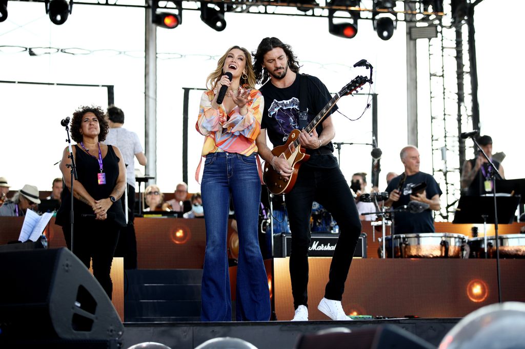 Delta and Matt onstage together