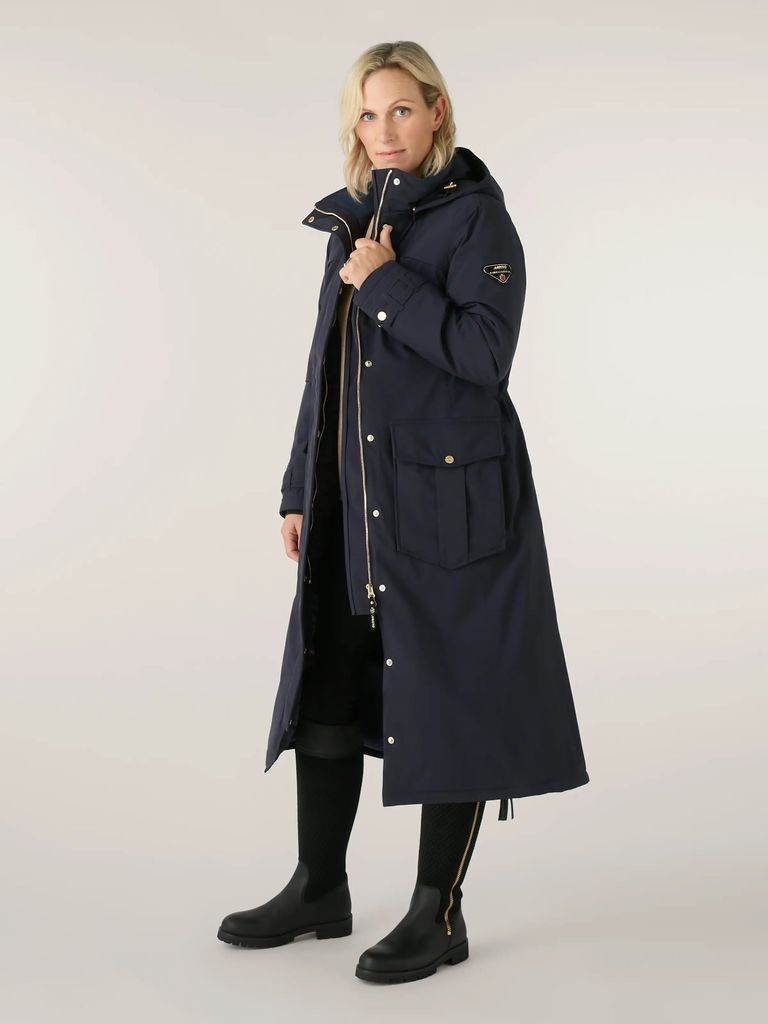 zara tindall in fairfax and favor waterproof coat 