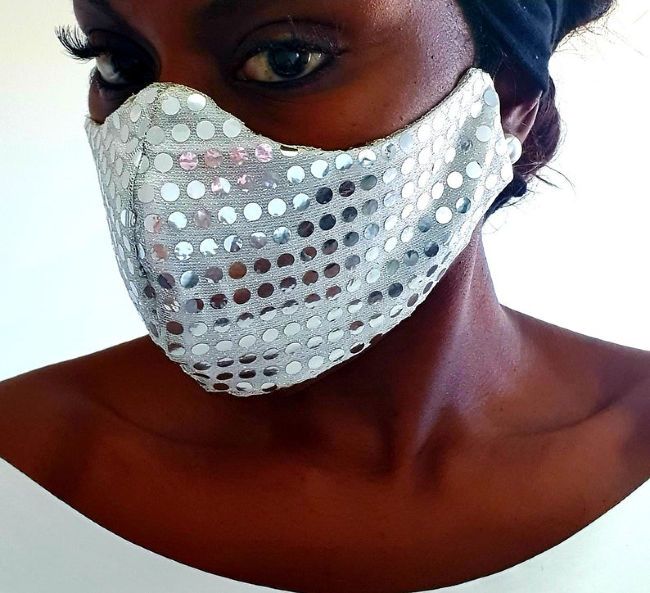silver reversible face mask etsy
