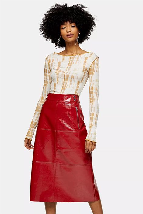 Topshop leather skirt