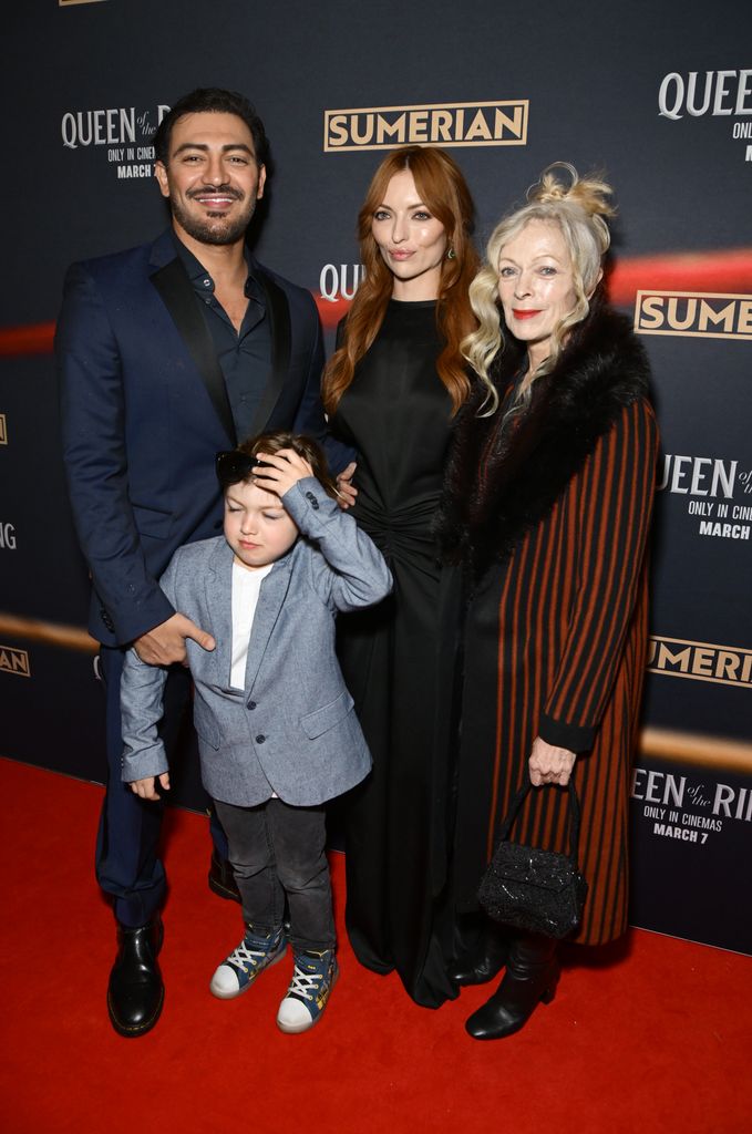 Clifton Collins Jr., Titan Wraith, Francesca Eastwood and Frances Fisher attend the Los Angeles premiere of "Queen Of The Ring"