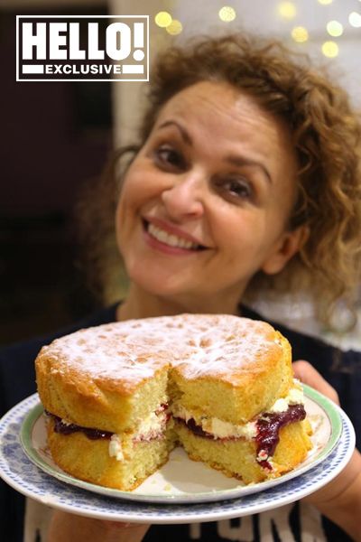 nadia sawalha with cake