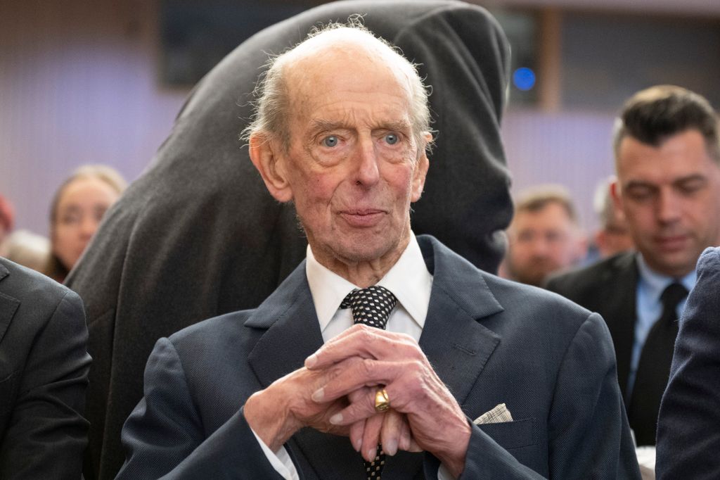 Duke of Kent takes part in a commemoration ceremony in the town hall on the 80th anniversary of the destruction of Dresden.