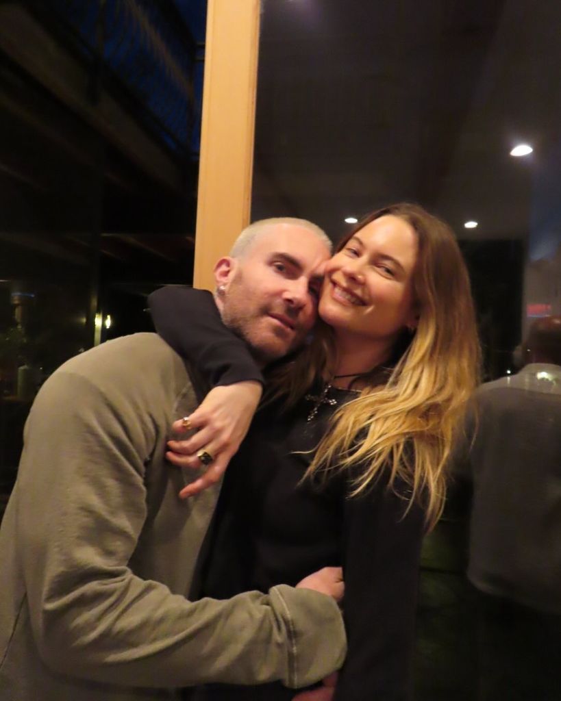 Adam and Behati are all smiles
