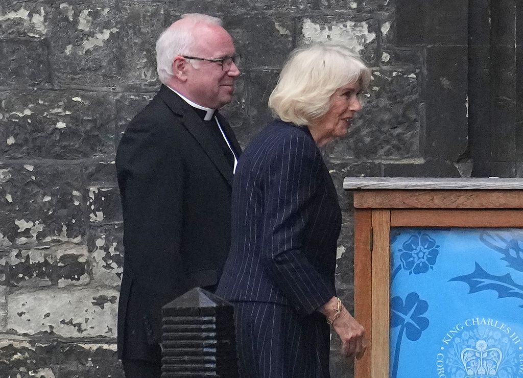 Queen Consort Camilla wore a blue outfit for the rehearsals at the abbey