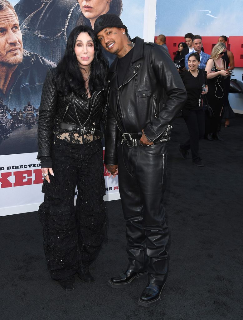 HOLLYWOOD, CALIFORNIA - JUNE 17: Alexander Edwards, Cher arrives at the Los Angeles Premiere Of Focus Features "The Bikeriders" at TCL Chinese Theatre on June 17, 2024 in Hollywood, California. (Photo by Steve Granitz/FilmMagic)