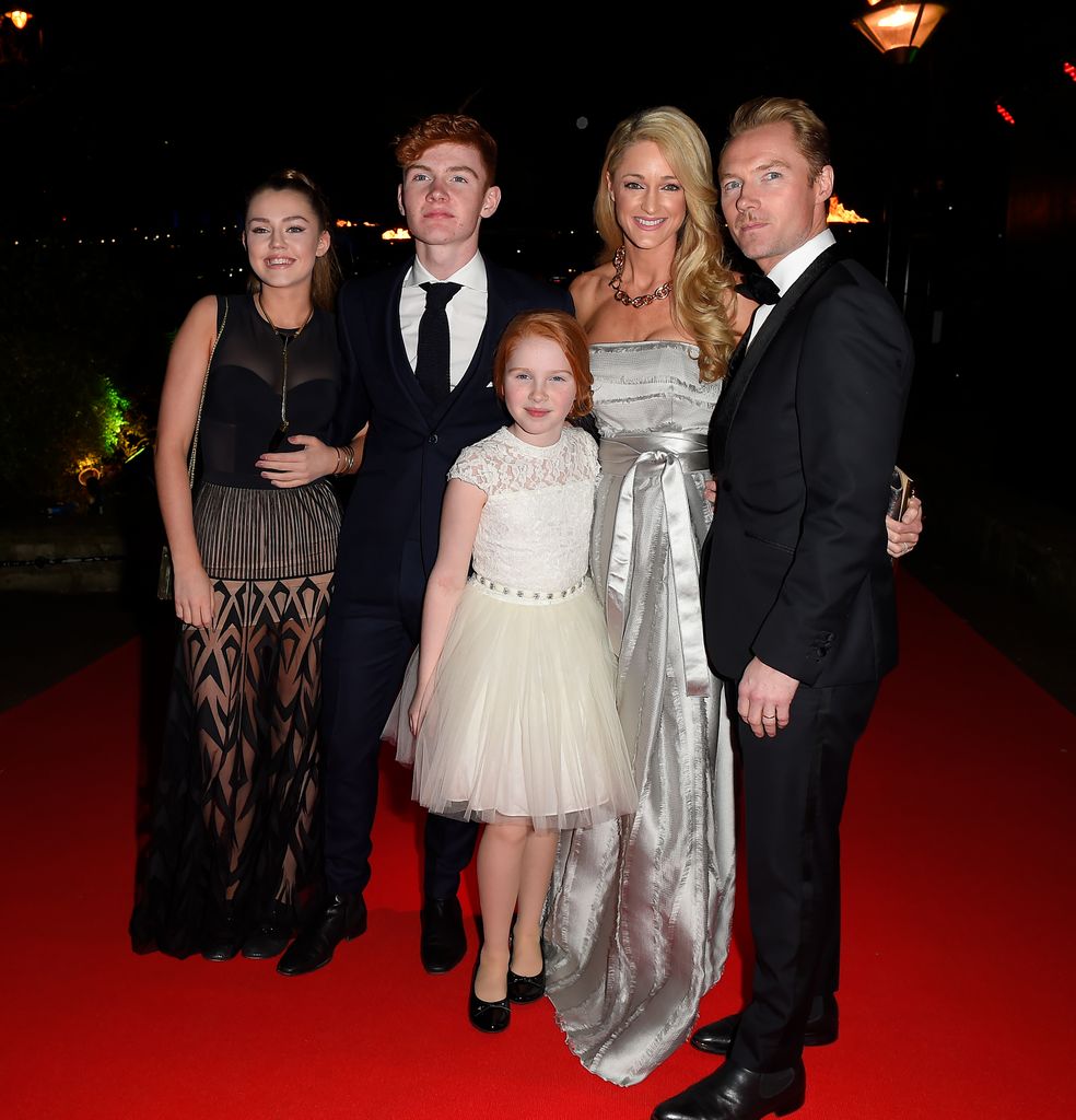 Storm and Ronan Keating on the red carpet with Ronan's children Missy, Jack and Ali