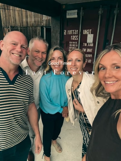 Zara in a new Instagram reel with husband Mike and their pals