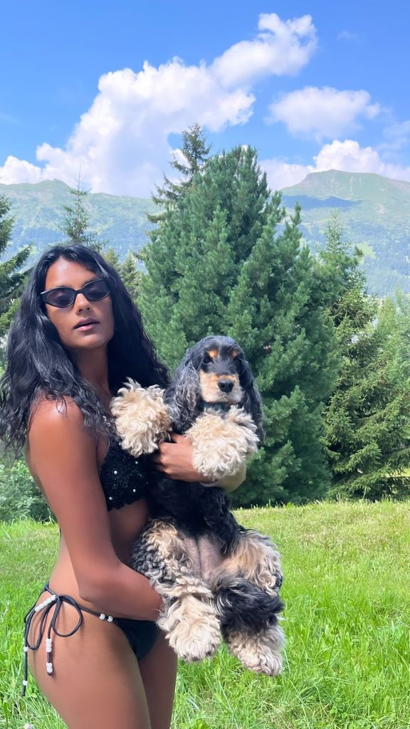 Simone was joined on holiday by her beloved pup Myla