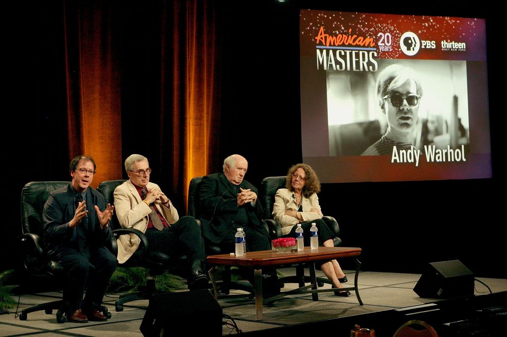 PASADENA, CA - JULY 26:  (L-R) Filmmaker Ric Burns, Writer Stephen Koch, Art Critic Dave Hickey and Series Producer Prudence Glass from "American Masters: Andy Warhol" speak onstage during the 2006 Summer Television Critics Association Press Tour for PBS held at the Ritz-Carlton Huntington Hotel on July 26, 2006 in Pasadena, California.  (Photo by Frederick M. Brown/Getty Images)
