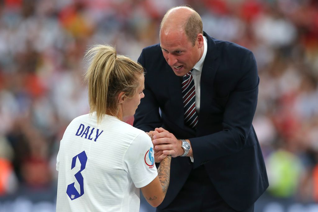 Prince William congratulating Rachel Daly at the Euro 2022 final