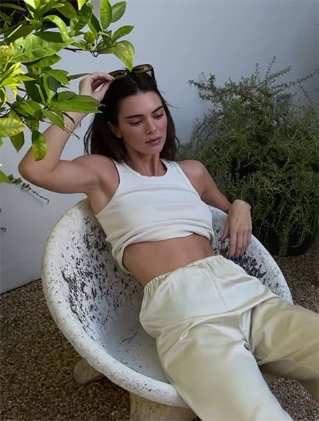 Kendall Jenner Wearing Green Ribbed Tom Ford Shirt