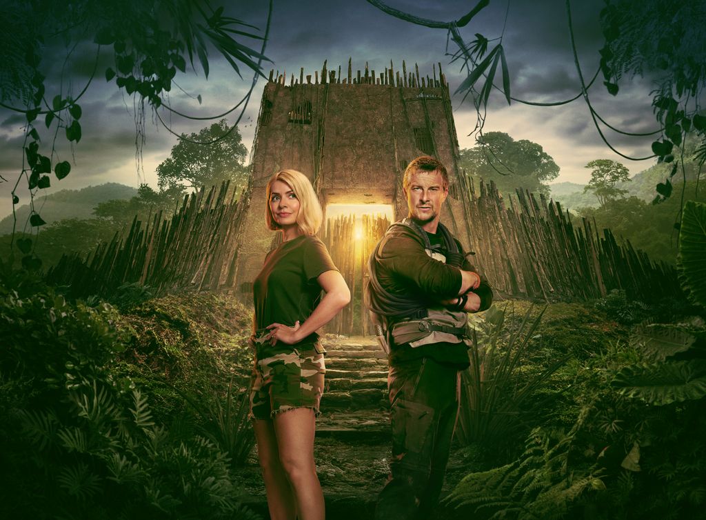 Holly Willoughby and Bear Grylls in Celebrity Bear Hunt 